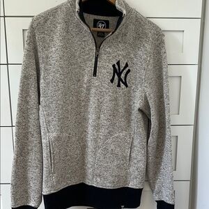 47 Gray 1/4 Zip NY Yankees Sweater